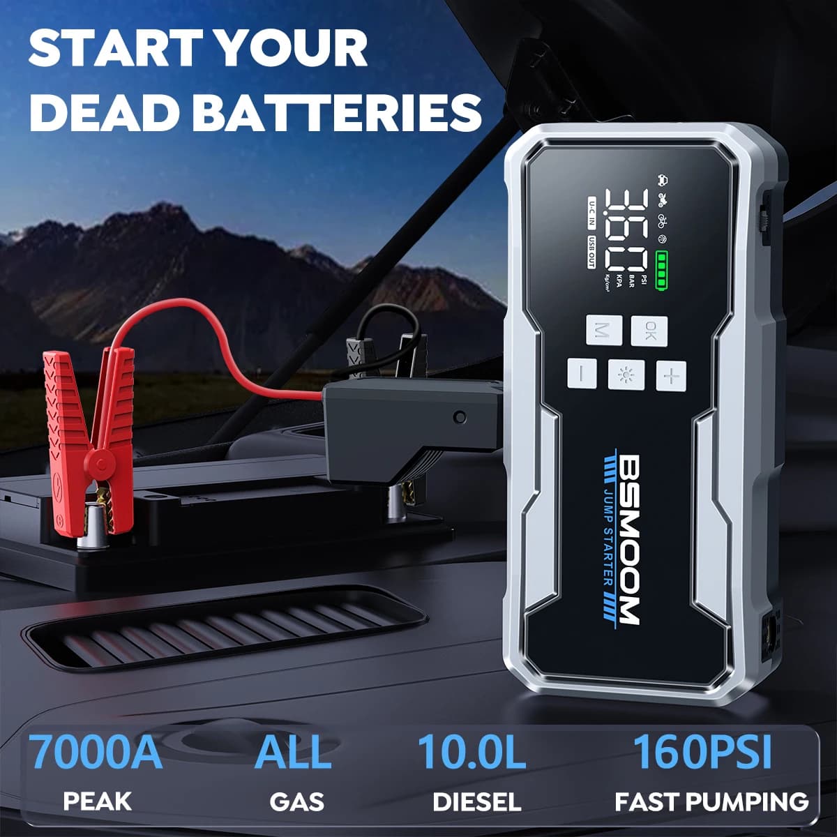 Car Jump Starter Battery Power Bank For Emergency Booster 12V Aut