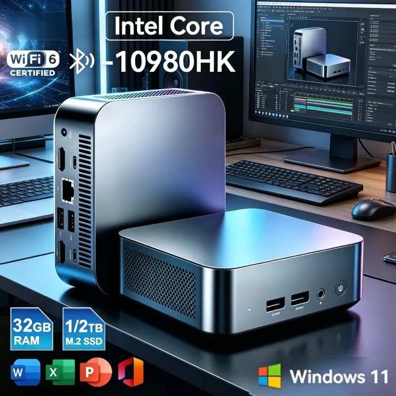【brand 】mini PC Intel Core i9 Computer 16GB RAM M.2 SSD Windows 11 Pro WiFi 6 BT5.2