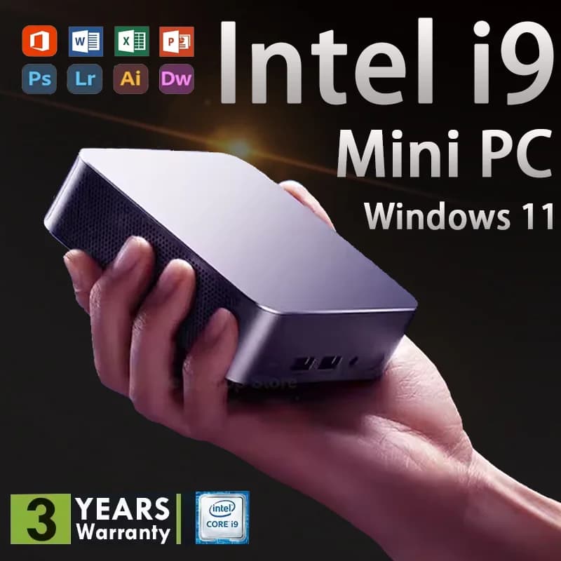 Protable Intel i9-10980HK Mini PC Windows 11 Pro 16 32GB RAM 1TB SSD Gamer Computer WiFi