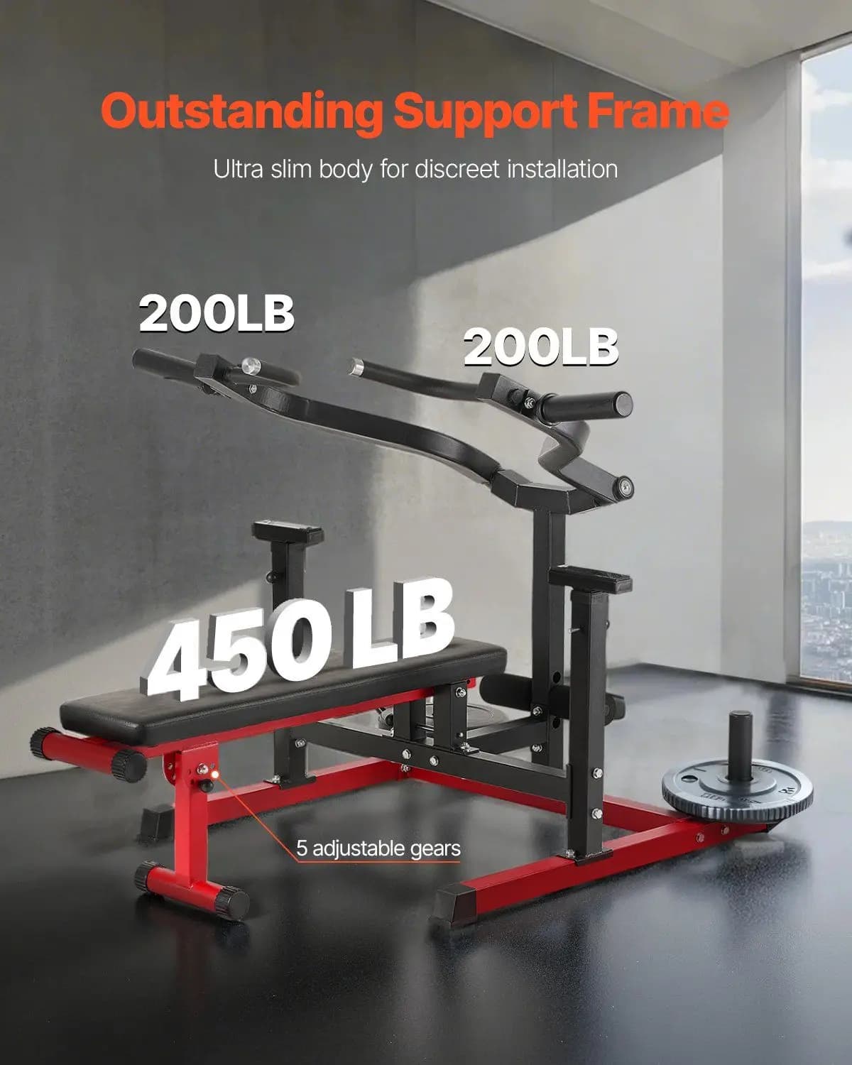 Chest Press Machine 450 LBS Bench Set Adjustable Flat Incline