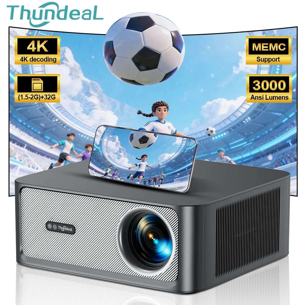 Thundeal 3000Ansi 4K Full HD Projector TD98Pro 2G 32G WiFi Android