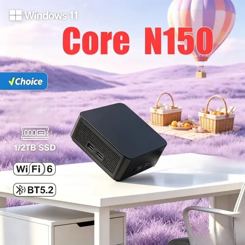 Daily Use Mini PC Core N150 16GB SSD Win11 WiFi 6 And 4K Steady