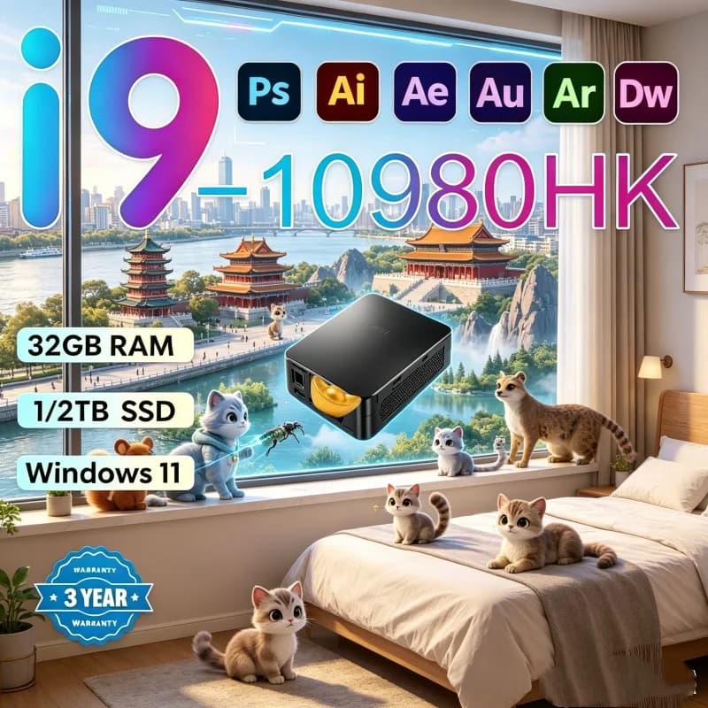 2026 Radiant Peregrine MINI PC Equipped With Windows 11 Pro Core I9 10980HK RAM 1TB SSD WIFI 6 BT5.2 4K HD Uncomplicated Gaming