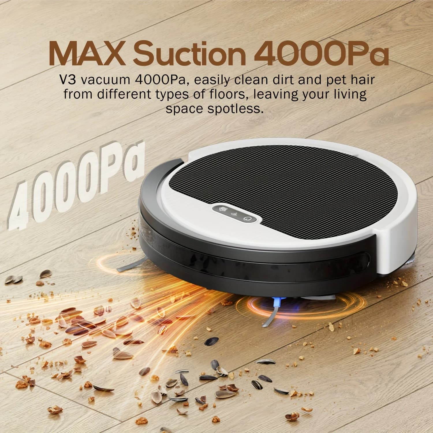 Robot Vacuum And Mop Combo 4000PA Suction Remote App Voice Control