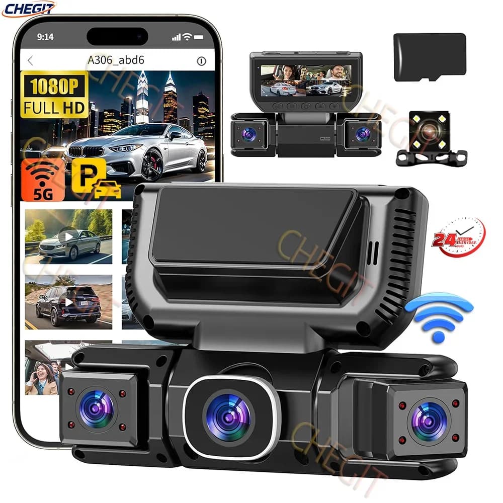360 Degrees 4Camera Front Left Right Rear View Camera WiFi 1080P Video