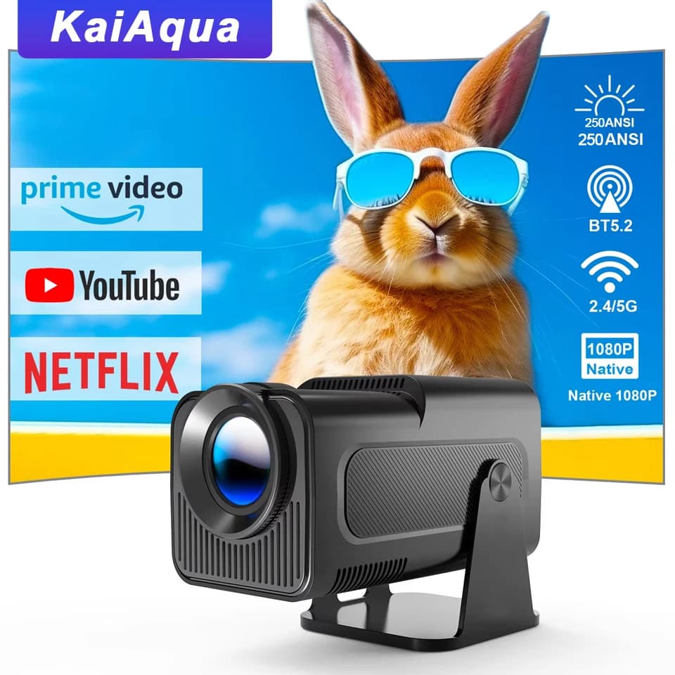 Kaiaqua HY320 4K Android 11 Projector Native 1080P 390ANSI Dual WiFi 6 BT5.0