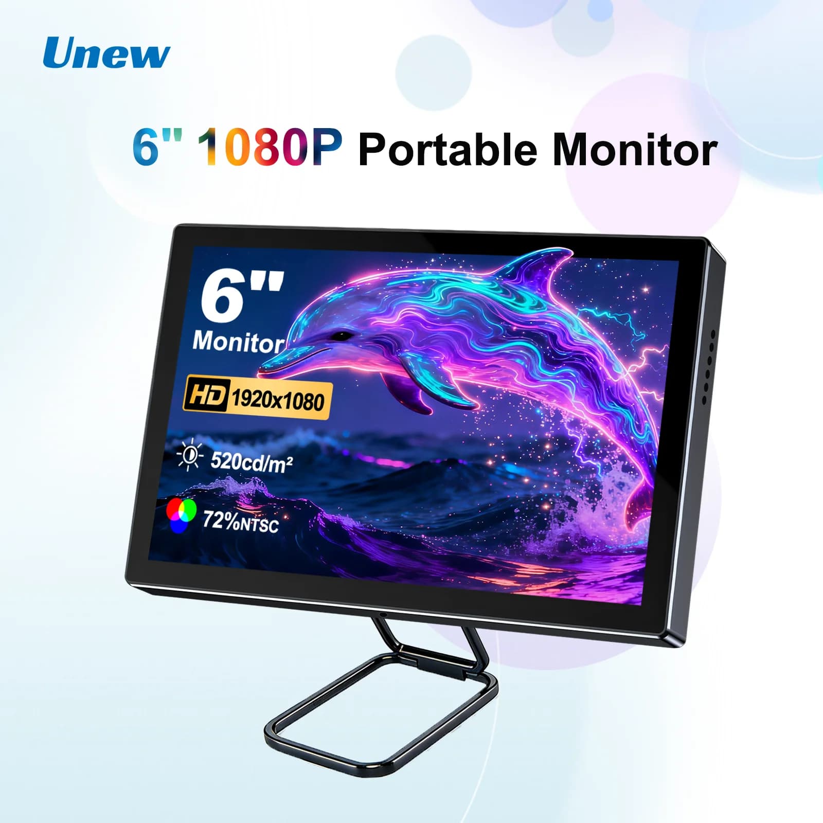 Unew 6 Inch 1920x1080 IPS Monitor Type-c USB-C HDMI Display VESA For