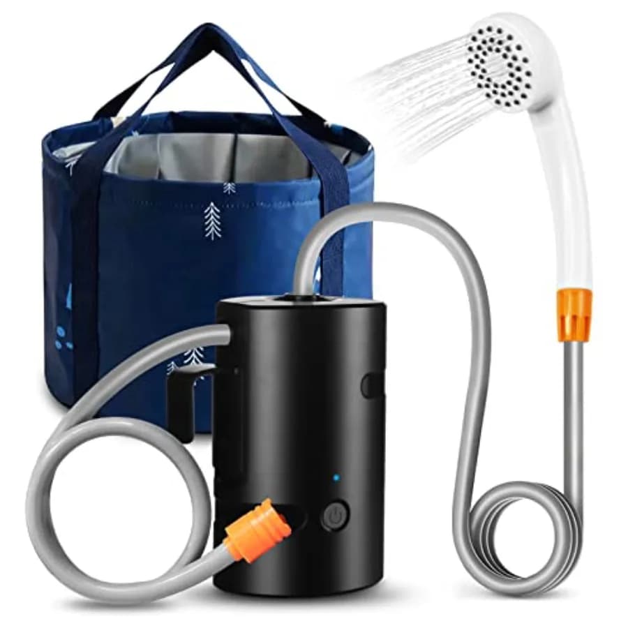 Camping Shower Built-in 4400MAH USB Rechargeable IPX7 Waterproof