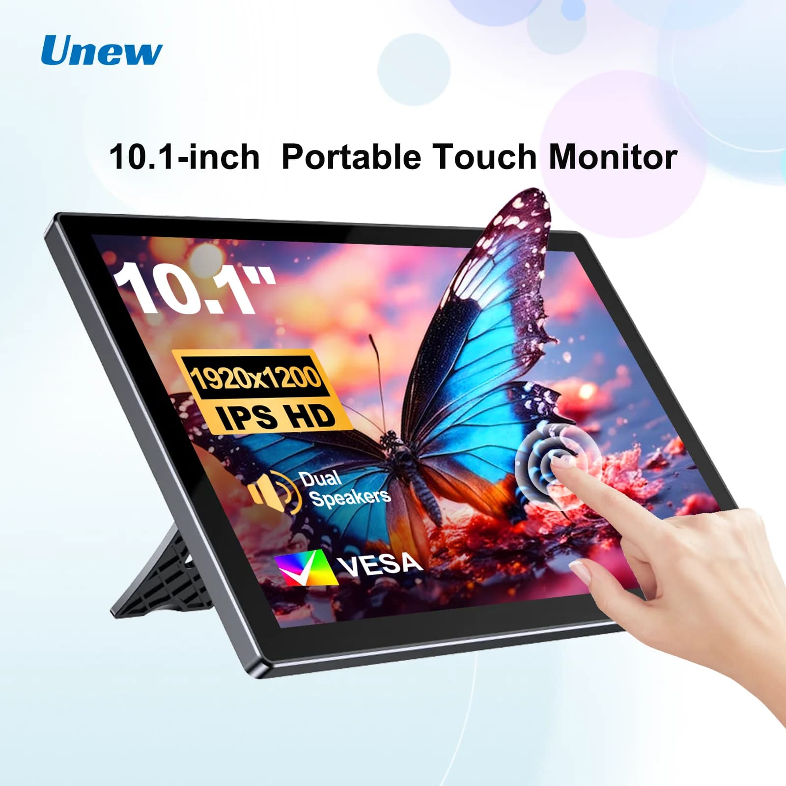 Unew 10.1 Inch IPS Touch Monitor - 1920x1200 5-Point Touchscreen Dual