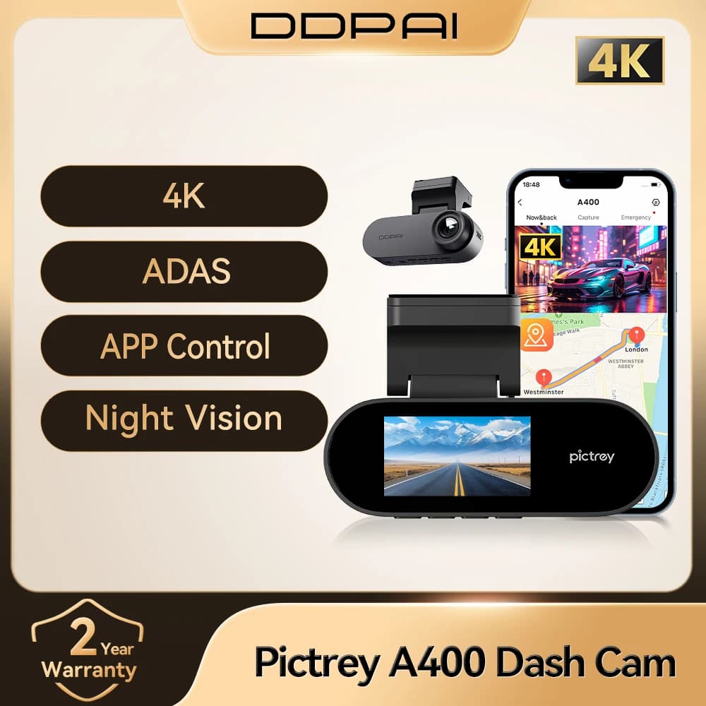 Pictrey A400 4K Dash Cam Built-in ADAS WiFi Car Camera 1.9'' IPS