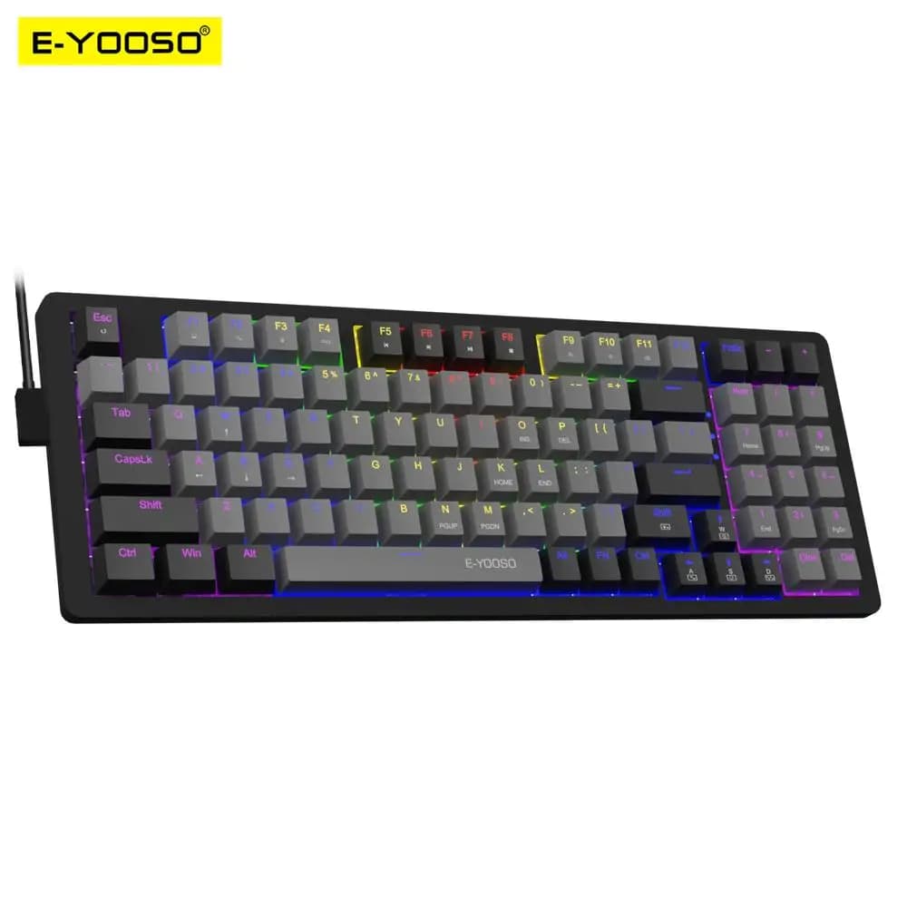 E-YOOSO Z94 USB Mechanical Keyboard Wired Monochrome LED Backlit Blue