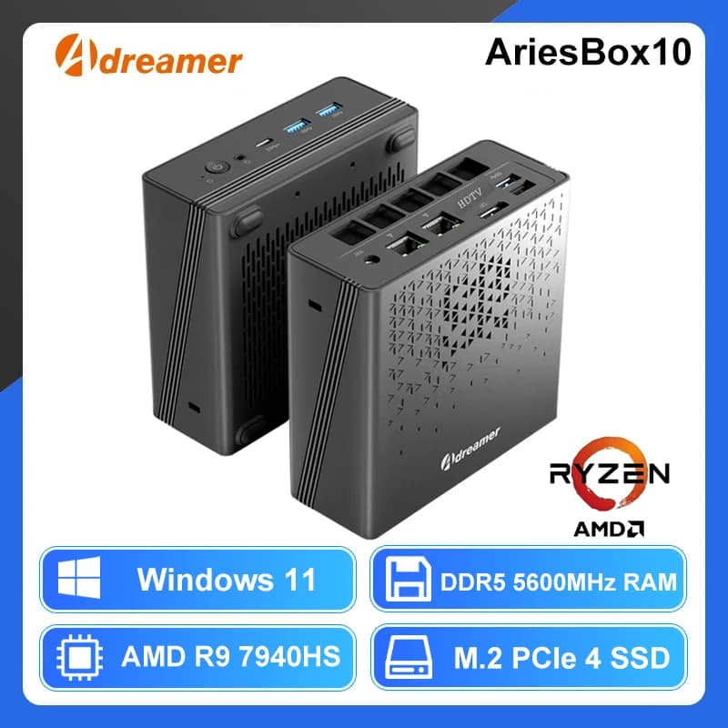 Adreamer Mini PC Ariesbox AMD Ryzen R9 7940HS 16GB RAM DDR4 Desktop