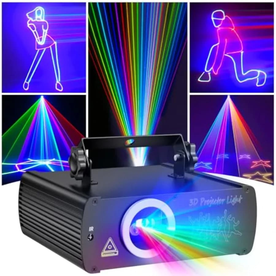 DJ Laser Party Lights 3D Animation RGB Stage Lighting DMX512 Music