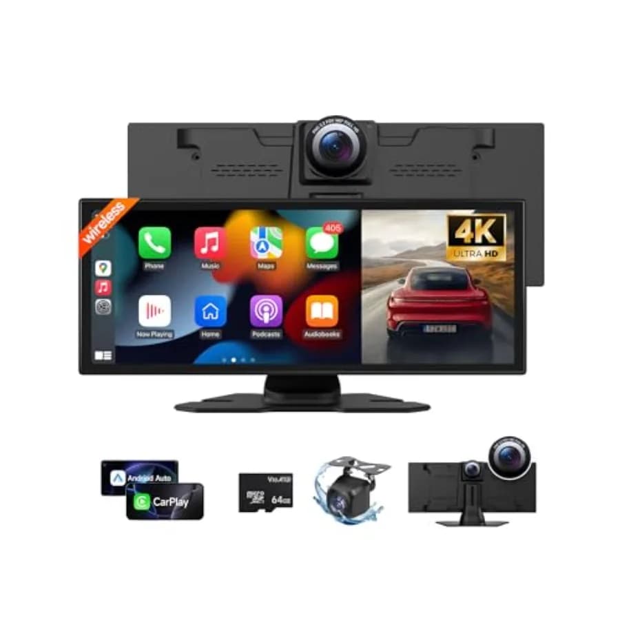 Wireless Carplay Screen For Car 11.26-inch 4K Touchscreen Dash Cam