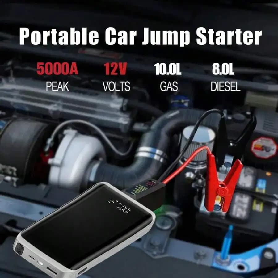 Portable Car Jump Starter 5000A Peak 12V For Gas Vehicles