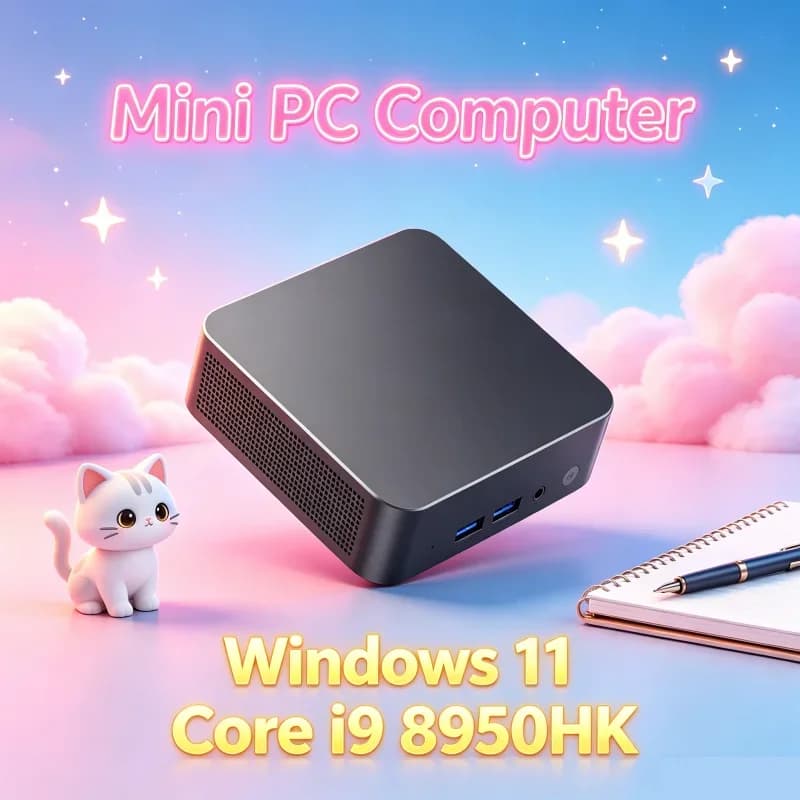 Fast Speed WiFi 6 BT5.2 Mini Office Study PC Core i9 Windows 11 Pro 32GB RAM 1TB 2TB SSD