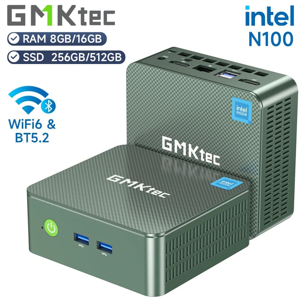 EOVOE Gmktec G3 Mini PC Intel N100 Windows 11 Pro 8 16GB DDR4 256 512GB Pcie M.2 SSD WiFi