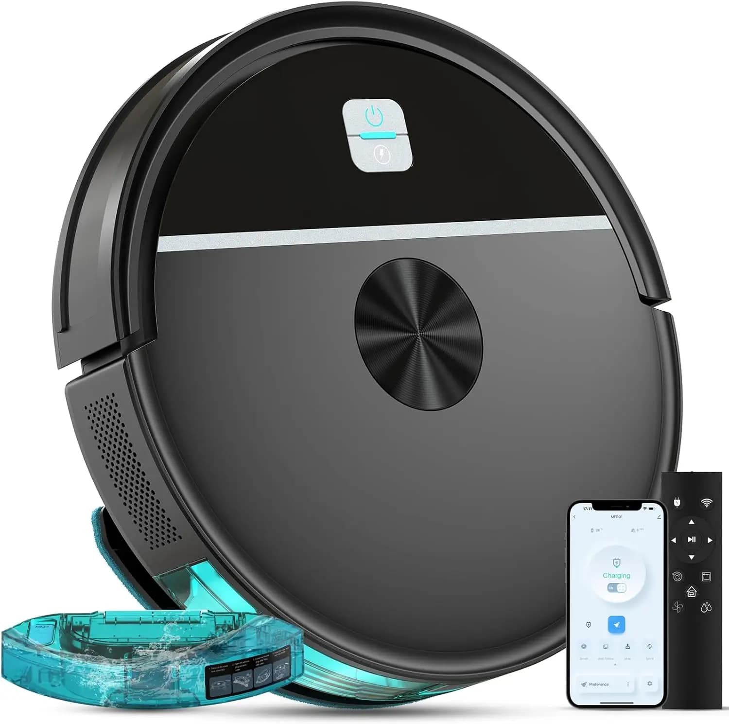 Robot Vacuum and Mop Combo, 3500Pa Suction, Wi-Fi/App Control, for Pet Hair and Floors