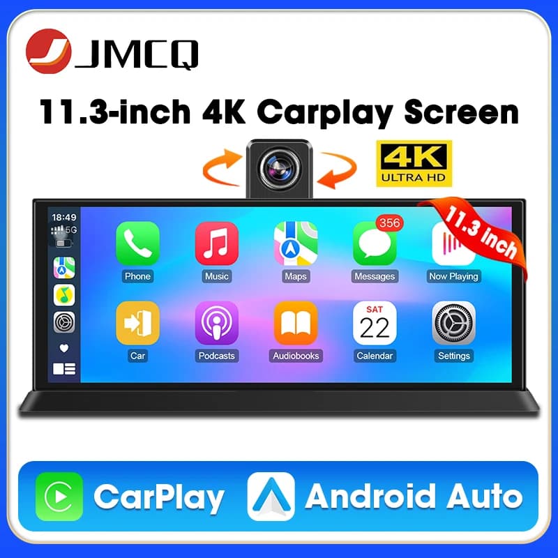 11.3 Inch 4K Car DVR Wireless Carplay Android Auto 360° Rotating