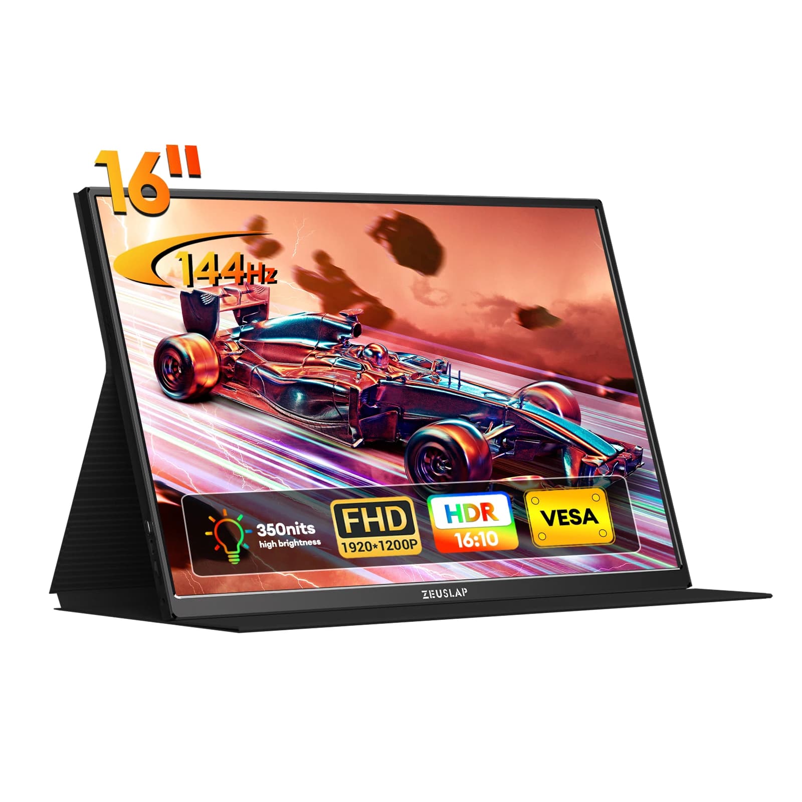 ZEUSLAP P16 16" FHD 144HZ Monitor For Nintendo Switch 2 PS5 Xbox &
