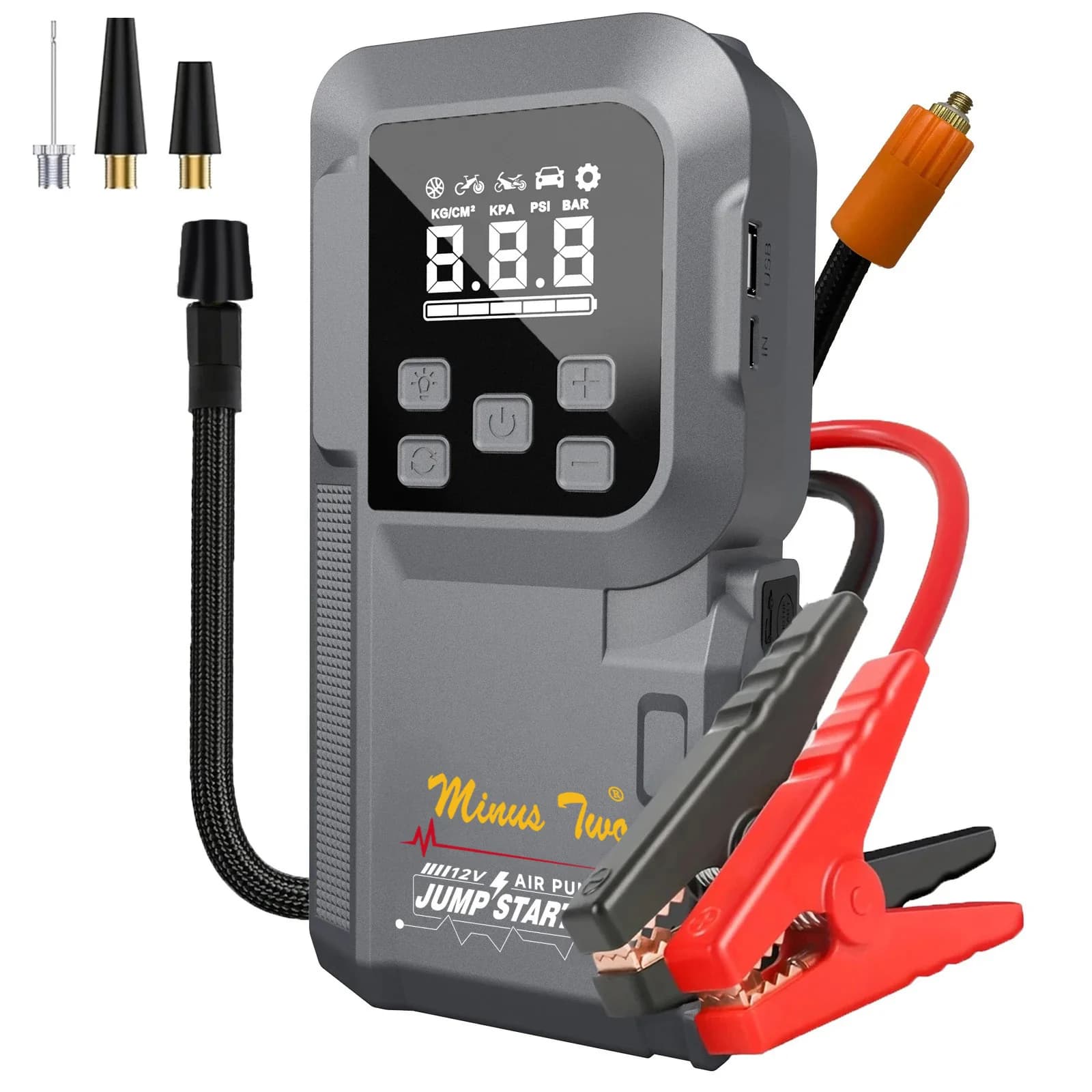 1200A Peak 4-in-1 Jump Starter Car Battery Booster LED Work Light USB