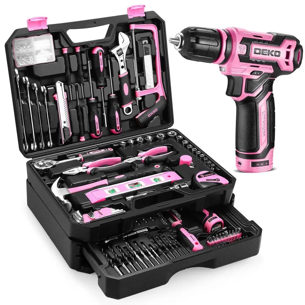 Tool Kit Box Drill Set Home Mechanic Toolbox 12V Power Cordless Hand