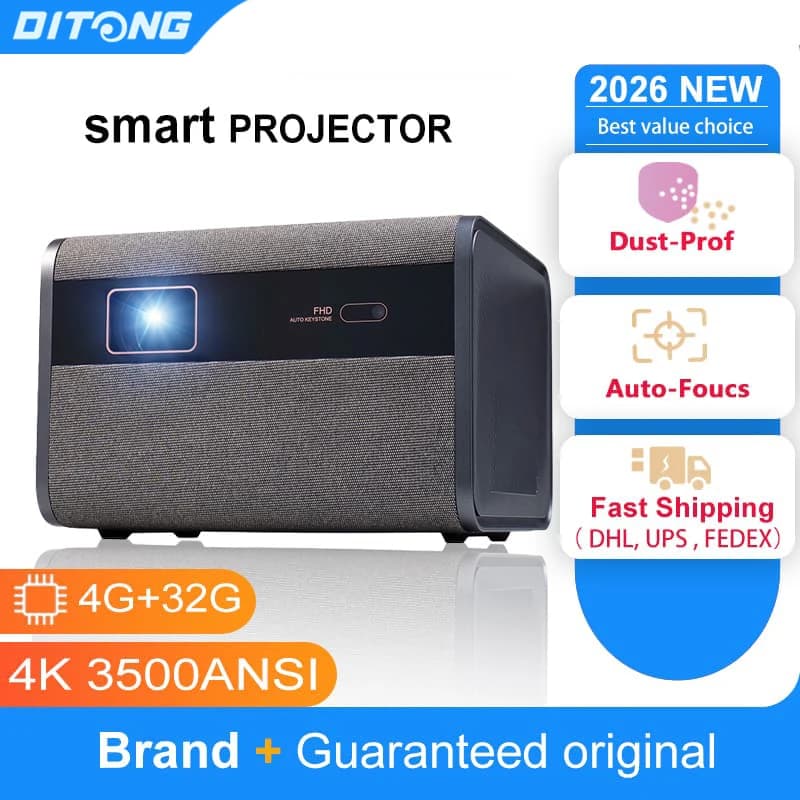 DITONG 2026 NEW  J10 projector Native 1080P Autofocus 4k HD video outdoor mobile phone Android smart home theater LED projector