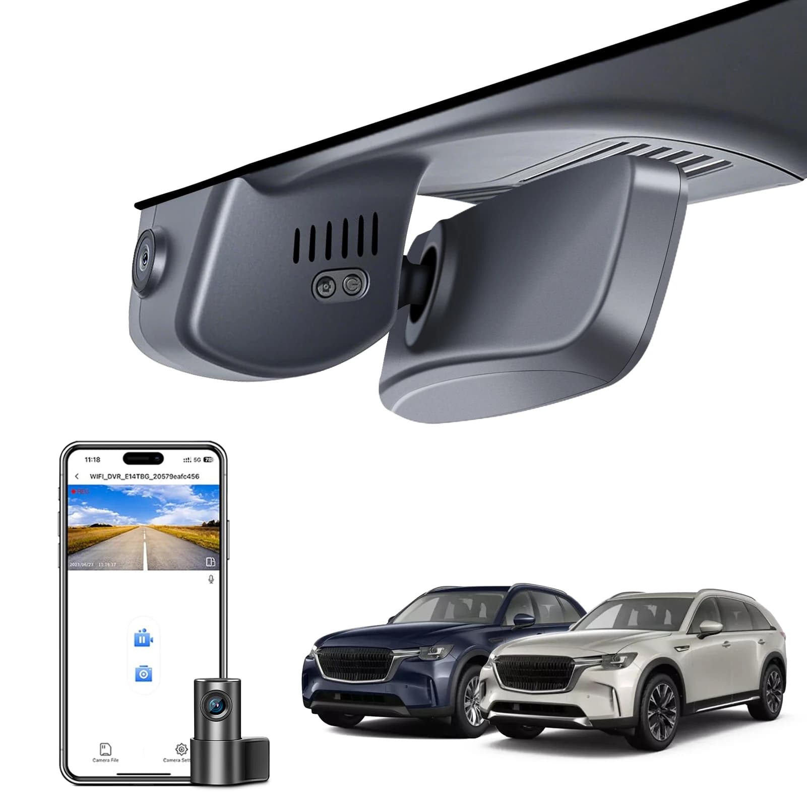 Mangoal 4K Dash Cam For Mazda CX-90 - & PHEV Car Recorder Not Suitable CX-9 GPS WiFi
