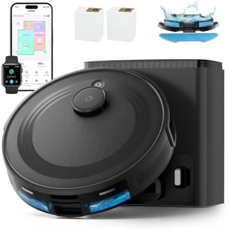 Lidar Robot Vacuum And Mop Combo75-Days Self-emptying 6000PA Powerful