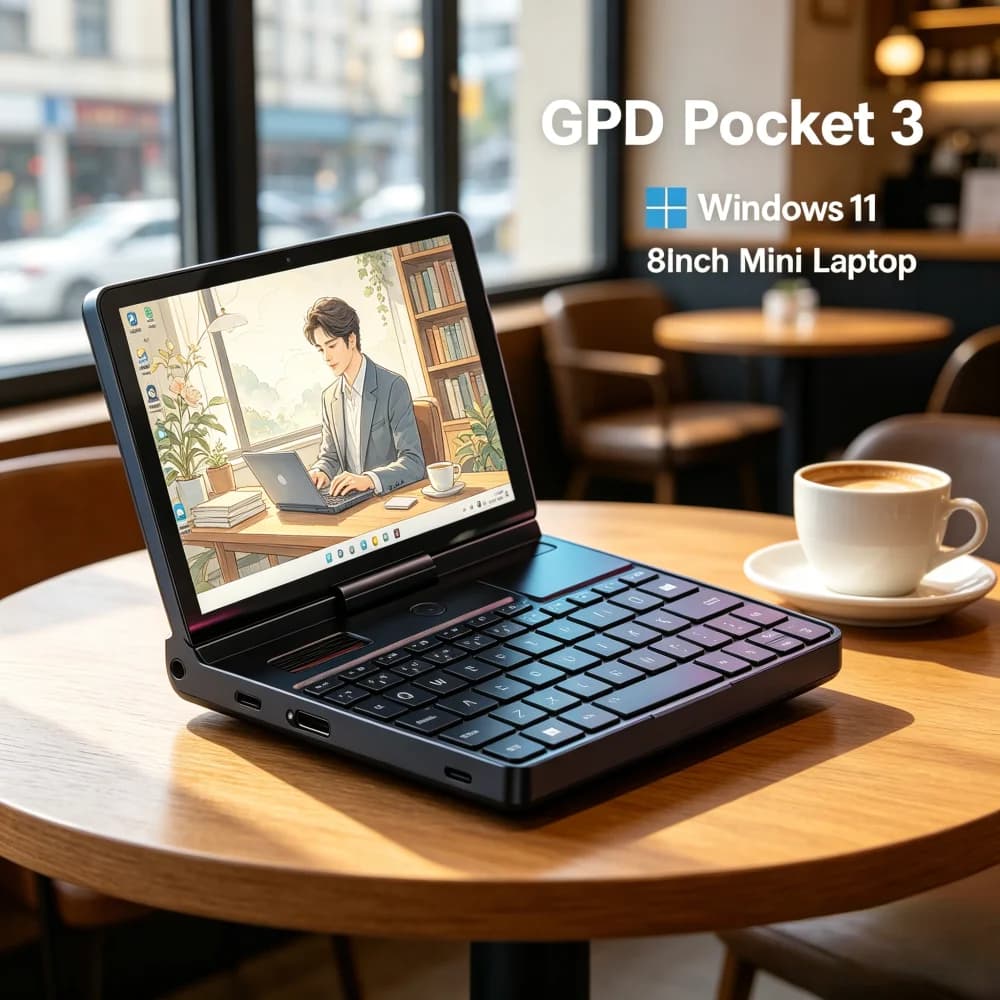 GPD Pocket 3 Modular Mini PC 8" 1920x1200 Touchscreen Laptop Windows 11 Notebook 7505 16GB