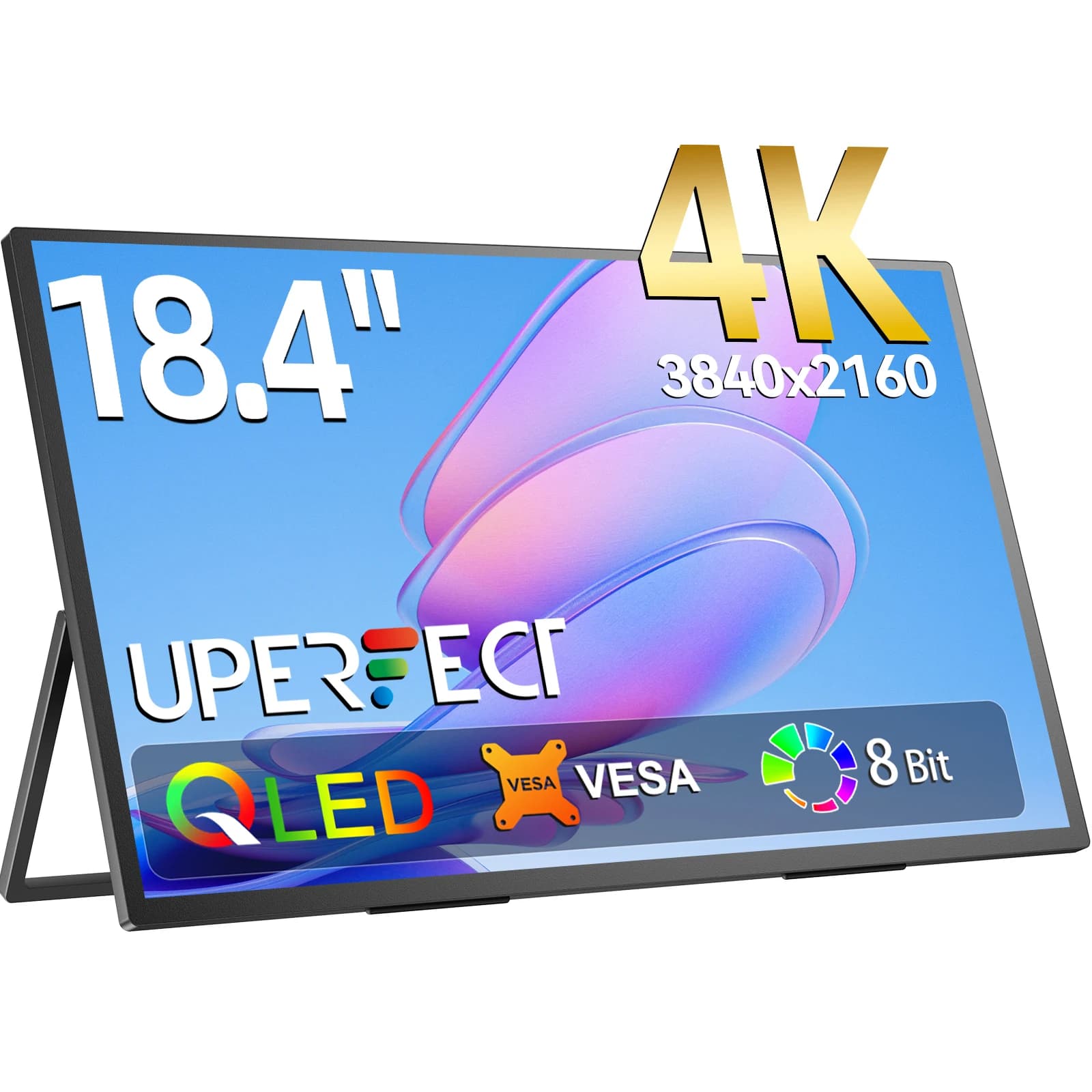 UPERFECT QLED 18.4 Monitors Displays 4K 60HZ USB C HDMI For PS5 4