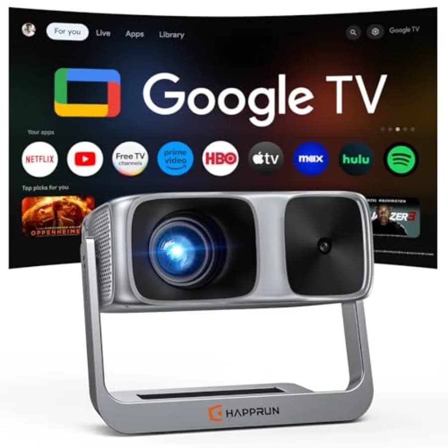 2000 ANSI Official Licensed Google TV Outdoor Projector 4K Decoding Smart Projector with Wifi and Bluetooth Auto Focus Dolby So