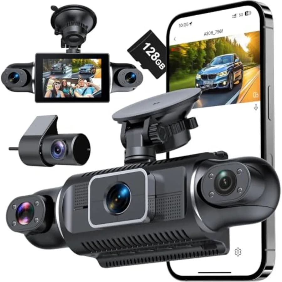 4 Full HD Dash Cam For Vehicles ABS Plastic Body Black Color 2K Front 1080P