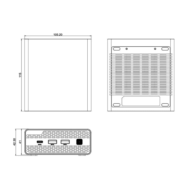 N100 Mini PC NAS Storage Server with M.2 NVMe PCIe 3.0 x1 Slot – Desktop Computer for Home, Industrial, and Office Use