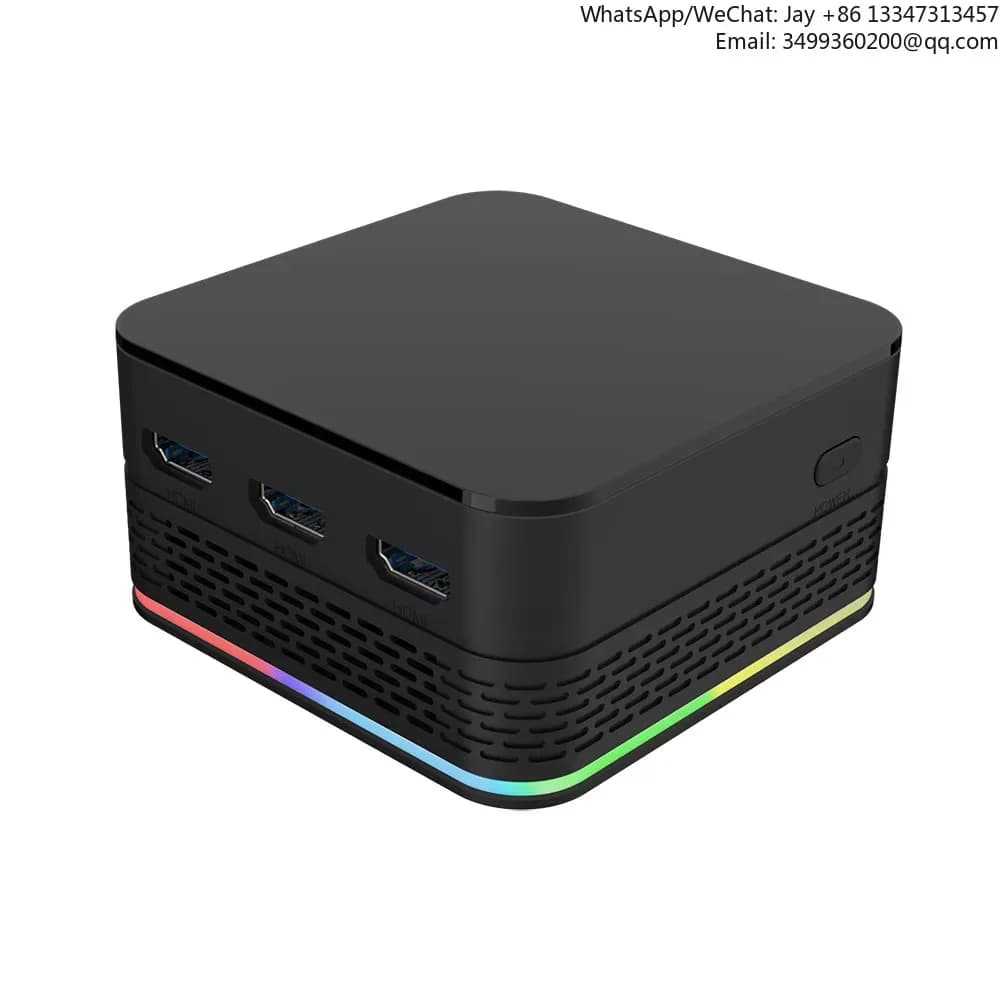 RGB Light T9 Plus Pocket Mini Computer 12th Gen N95 Triple 4K Display Dual LAN DDR5 16GB RAM M.2 SSD Max 2TB Win11 Linux Mini PC