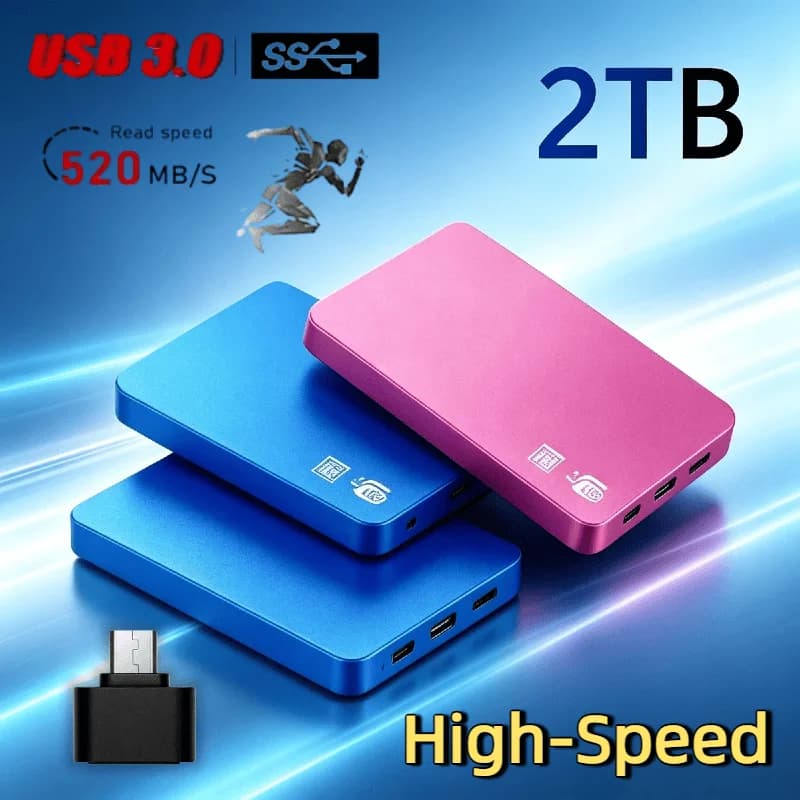 Original 2TB Portable SSD External USB 3.0 Fast Transmission Massive Storage Hard Drive For Laptop PC Desktop Mac Supreme
