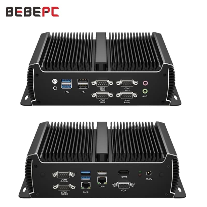 BEBEPC MINI PC Fanless i5 6300U 1135G7U 2.40GHz 2*LAN i225 2.5G WIN10/11 LINUX 6*COM 4*RS232 2*RS485 Industrial control PC
