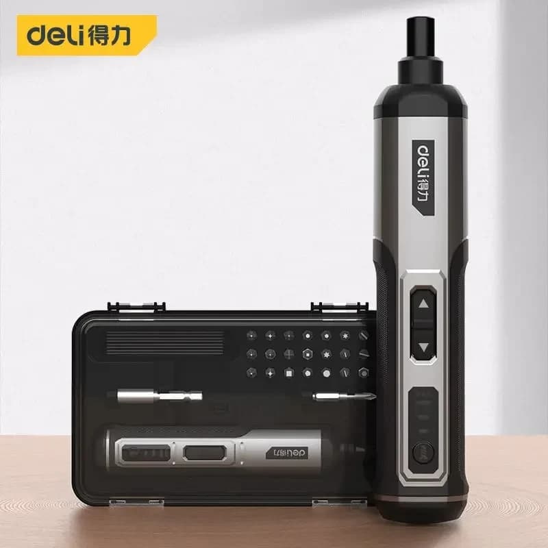 Deli Electric Screwdriver 3-Speed Torque Cordless 2000MAH Battery Drill 4V