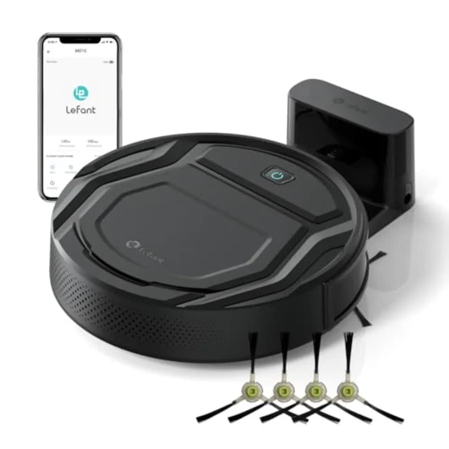 Robot Vacuum Cleaner 120 Mins Runtime Compact Design Low Noise Powerful Suction WiFi