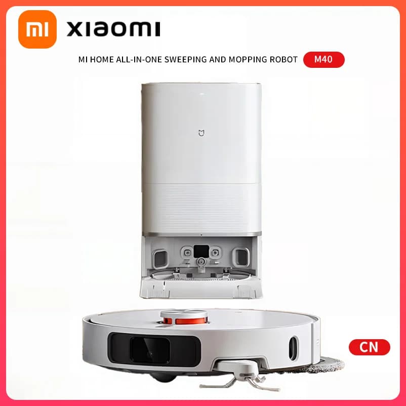 Xiaomi Robot Vacuum and Mop M40, Lidar Navigation,Auto Dust Emptying & Self-Cleaning Base,12000Pa Ultra Suction,For Pet Hair