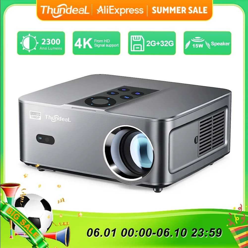 ThundeaL TD98 Mini Full HD 1080P Portable Projector Android 2K 4K WiFi 2G 32G TD98W Mini Smart Video Home Theater Beam Projector
