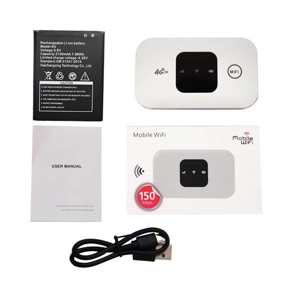 4G LTE Wireless Mobile Hotspot SIM Card Slot WiFi Router 2100MAH
