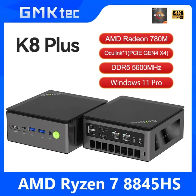 Gmktec K8 Plus Mini PC AMD R7-8845HS NUCBOX Window 11 Pro Radeontm