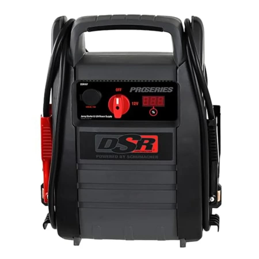 DSR ProSeries Car Battery Jump Starter Portable Power Station - 2250 Peak Amp 12V Jump Box with Digital Display and Heavy-Duty